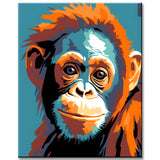 Paint by Numbers Chimpanzee Portrait