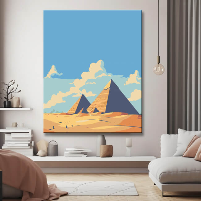 Pyramiden von Gizeh - Malen nach Zahlen