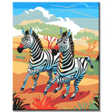 Paint by Numbers Zebras Galloping