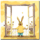 Kleiner Hase am Fenster - Malen nach Zahlen