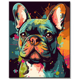 Malen nach Zahlen Tierkunst Malerei Bulldogge klein