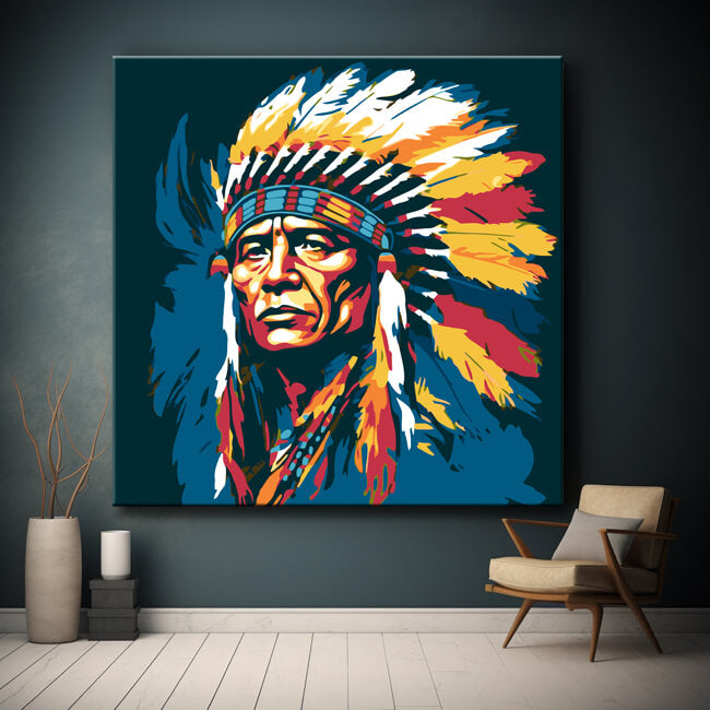 Indianer Amerika Malen nach Zahlen