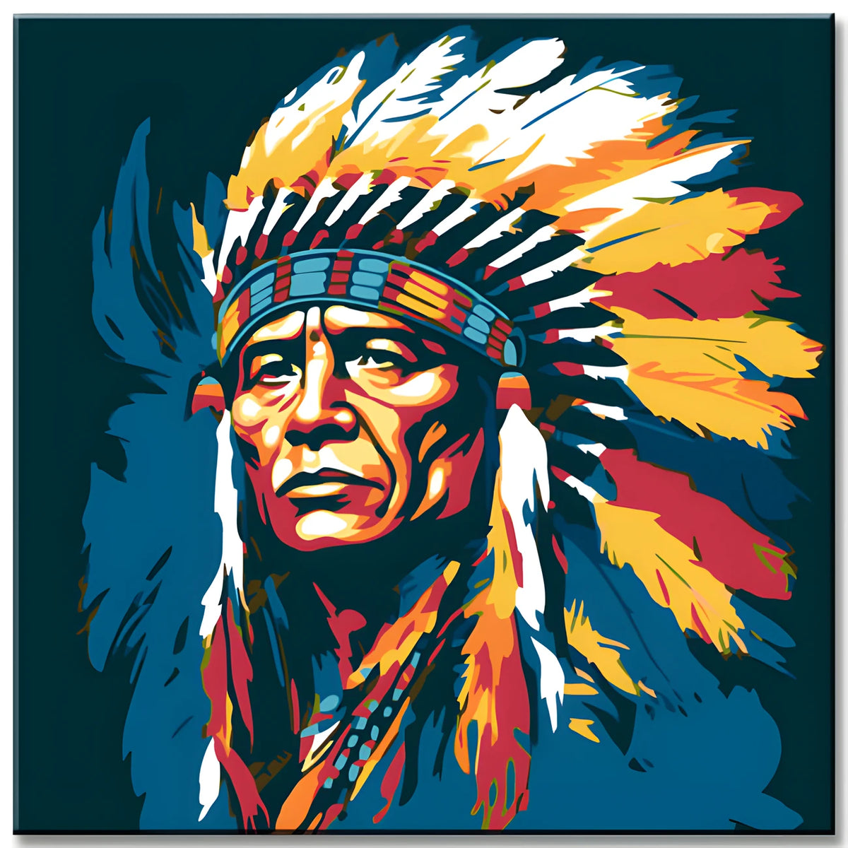 Indianer Amerika Malen nach Zahlen