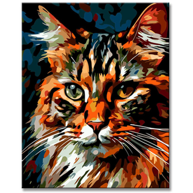 Norwegische Waldkatze im Picasso-Stil  Malen nach Zahlen Katze kaufen