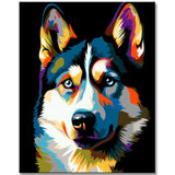 Malen nach Zahlen - Siberian Husky - Kreative Kunst für jedes Alter