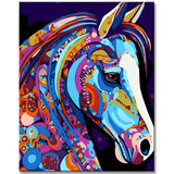 Paint by Numbers - Colorful Hanoverian in Picasso Style