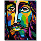 Digitale Malen nach Zahlen Vorlage - Jesus Christus im Picasso Stil