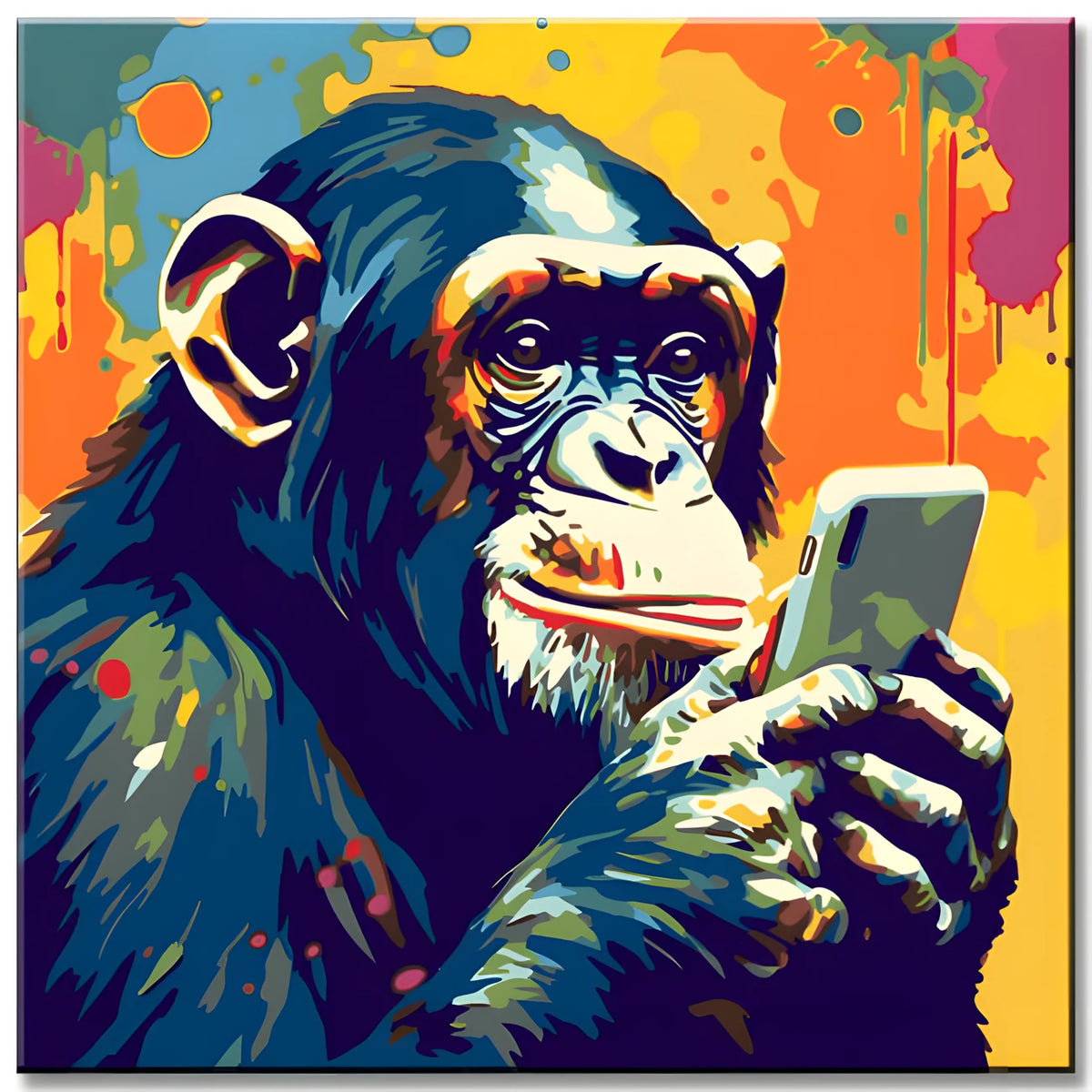 Malen nach Zahlen Set - Schimpanse Pop-Art