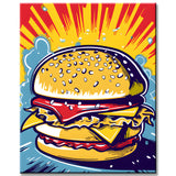 Burger im Roy Lichtenstein Stil - Malen nach Zahlen