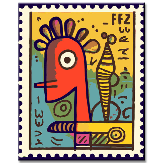 Post Briefmarke - Malen nach Zahlen