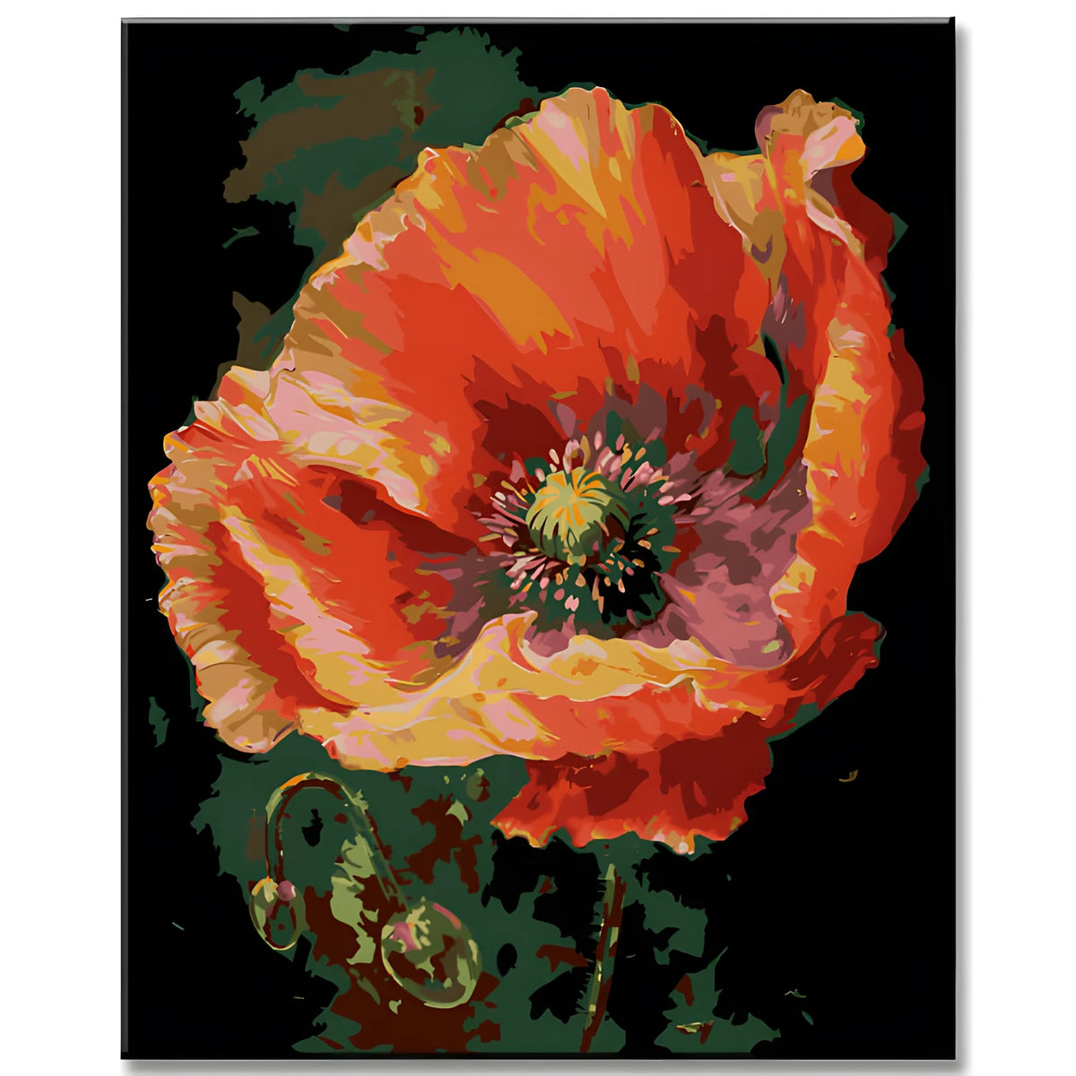 Passionate Poppies: Painting by Numbers