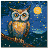 Eule in der Nacht - Malen nach Zahlen