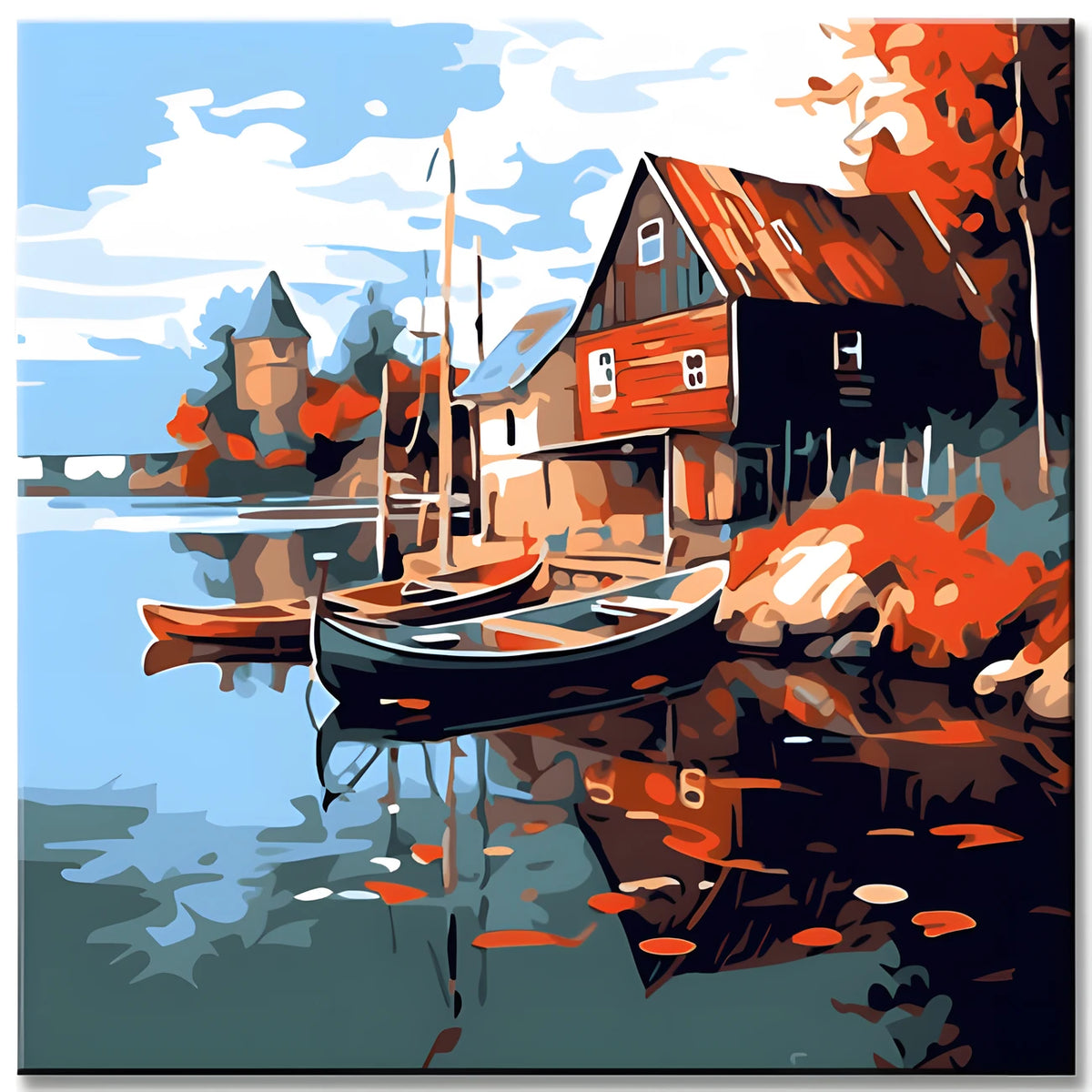 Sailboats on the Lake Painting by Numbers
