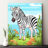 Kleines Zebra Kindermotiv Malen nach Zahlen