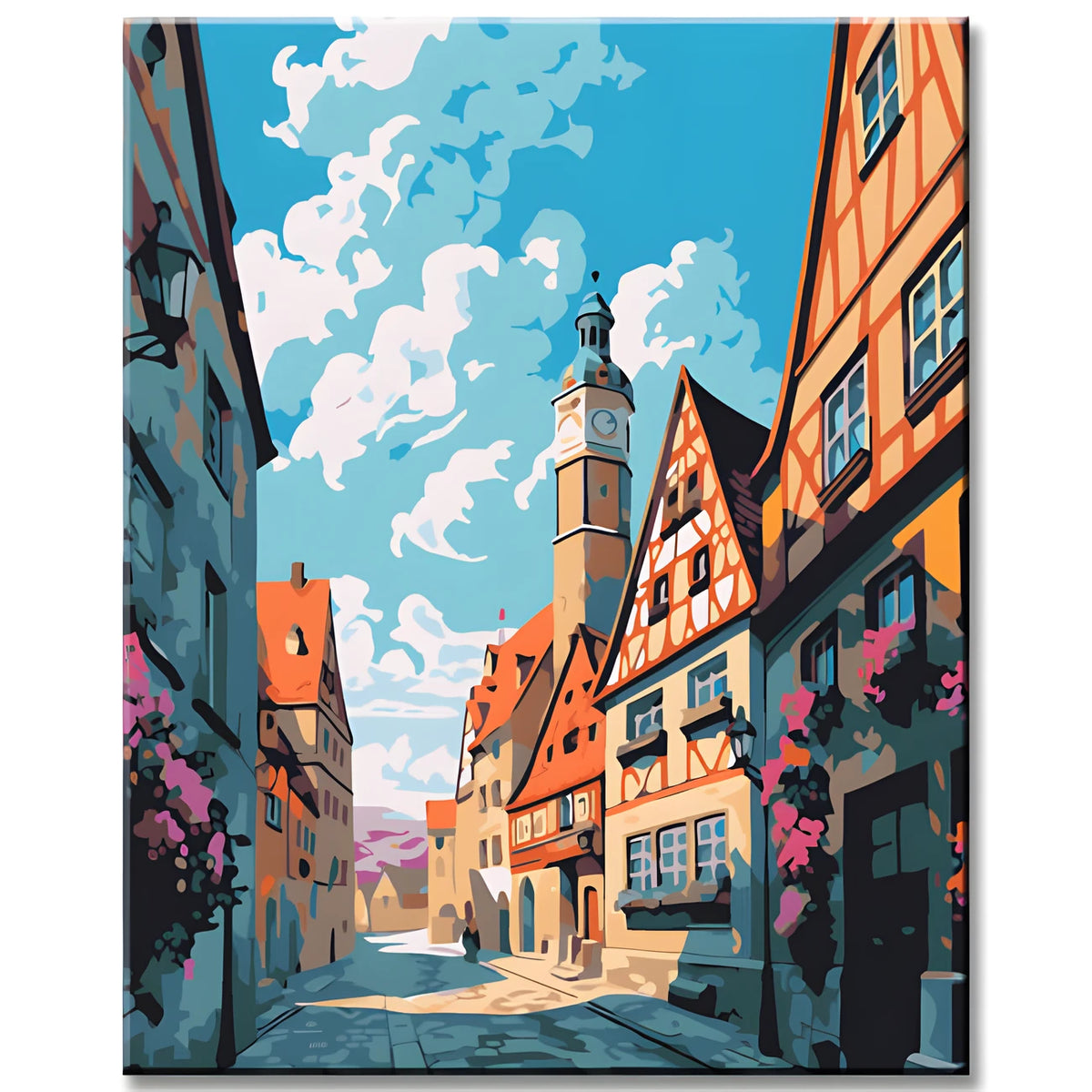 Rothenburg ob der Tauber Altstadt Malen nach Zahlen