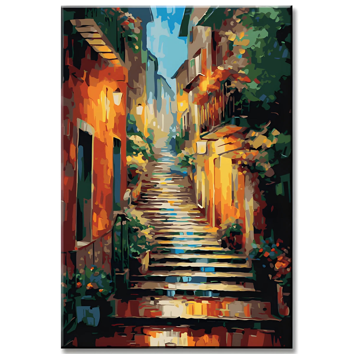 Altstadt Treppe Italien Malen nach Zahlen