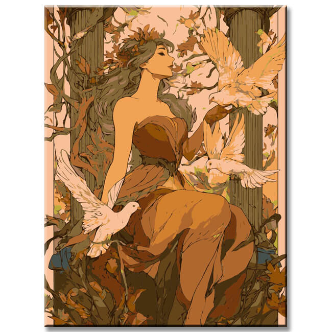 Malen nach Lenen für Erwachsene Engel mit Tauben