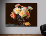 Grind nach Zahlen Weißrosa Blumenstrauss