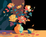 Grind nach Zahlen Pfingstrosen