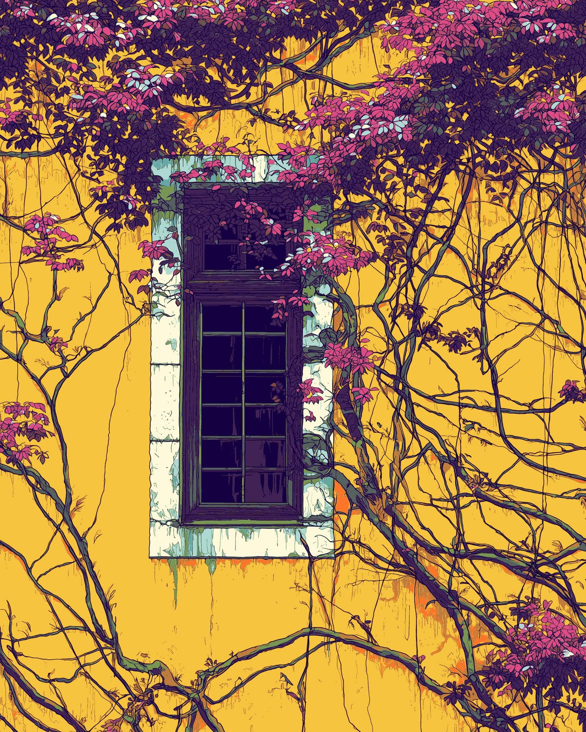 Grind nach Zahlen Rankpflanze lilac