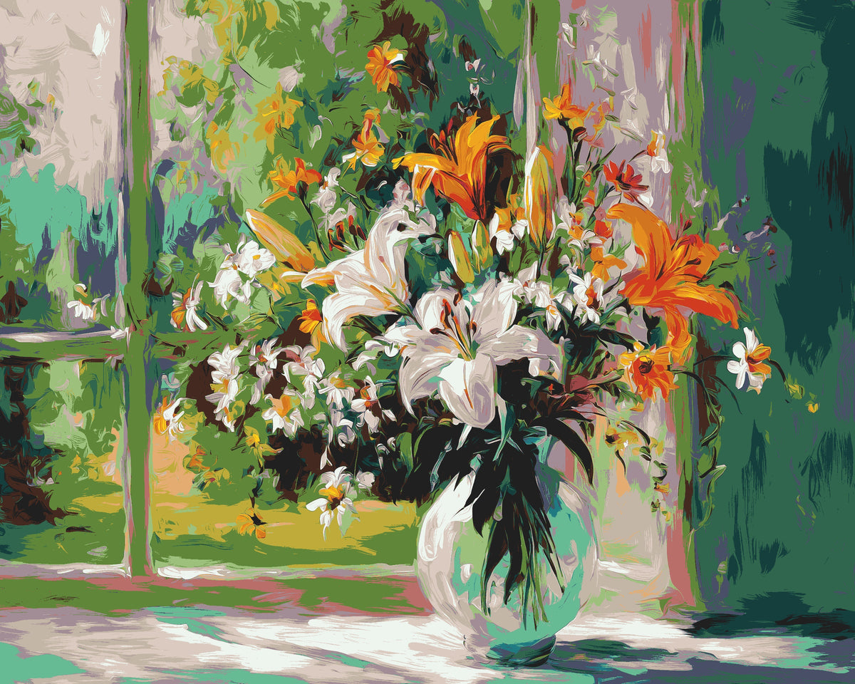 Malen nach Zahlen Lilien und Hyazinthen