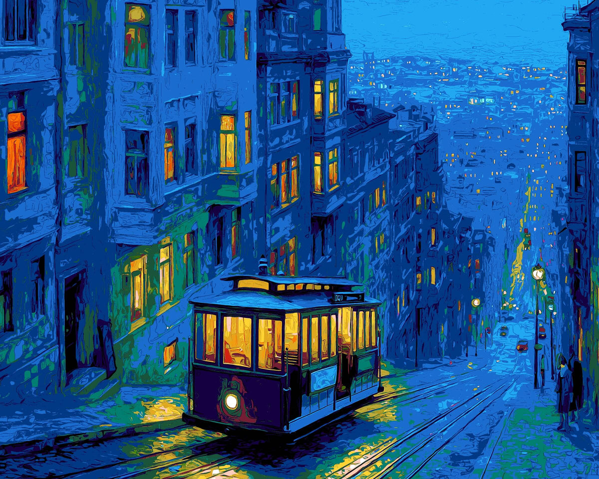 Malen nach Zahlen America San Francisco Straßenbahn