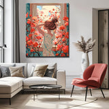 Grind nach Zahlen Hund Frau im Spiegel