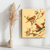 Malen nach Vögel und Blüten