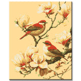 Malen nach Vögel und Blüten