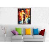 Malen nach Zahlen Menschen Paar unter Regenschirm abstrakt