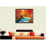 Malen nach Zahlen Bilder wildbach im herbst