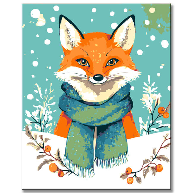 Malen nach Zahlen Fuchs im Winter