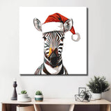 Malen nach Zahlen Zebra mit Nikolausmütze