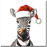 Malen nach Zahlen Zebra mit Nikolausmütze