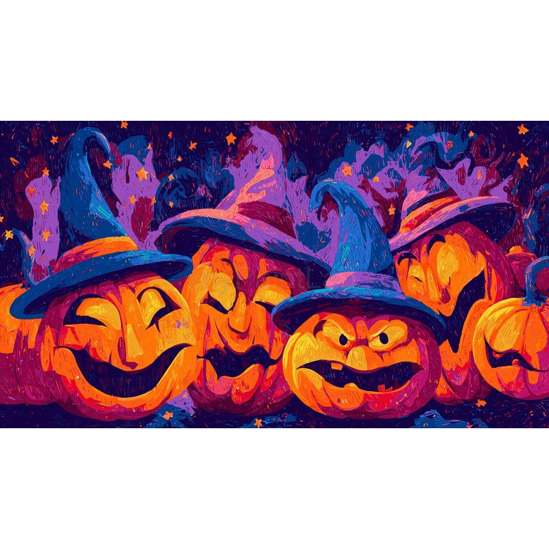 Malen nach Zahlen Halloween Kürbisse Trick or Treat