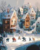 Paint by Numbers Rabbit Family in Winter