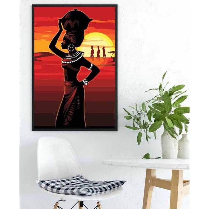 Malen nach Zahlen Afrika Kunst Trß¤gerin