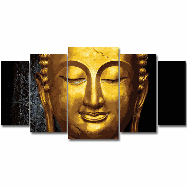 Malen nach Zahlen Buddha Tradition Gold Statue - 5-teilig