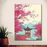 Grind after the flower garden with pavilion in China 2 parts