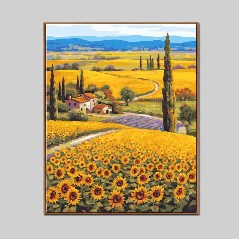 Malen-nach-Zahlen-Sonnenblumen Plantagen
