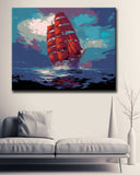 Paint-by-Numbers-High Seas Sailing Ship at Sea