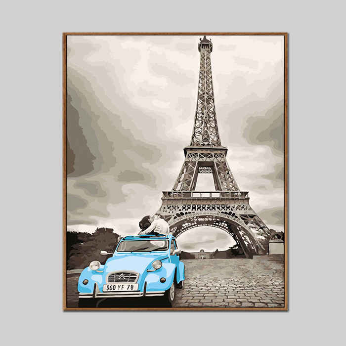 Malen nach Zahlen eiffelturm und 2cv