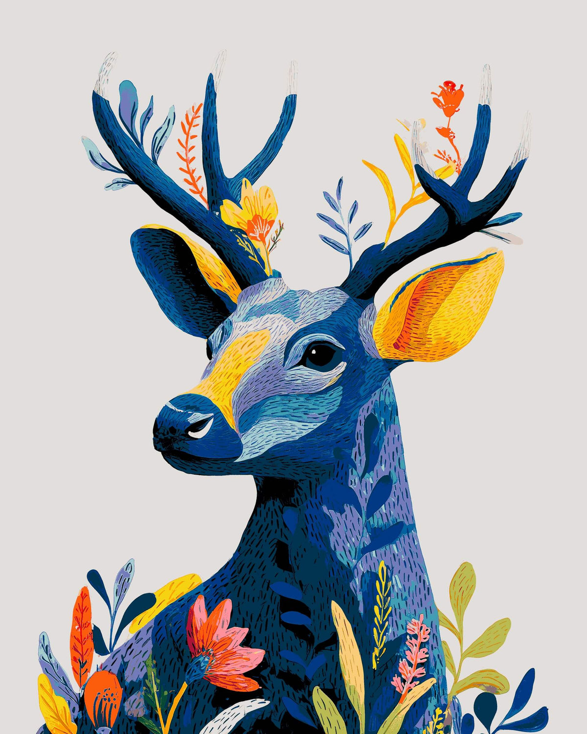 Grind nach Zahlen Trauriger Elch