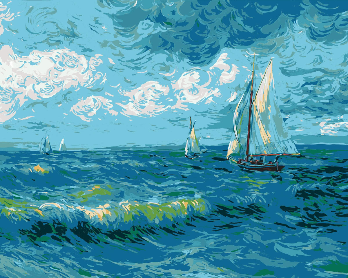 Painting by Numbers for Adults Sailboat in the Sea