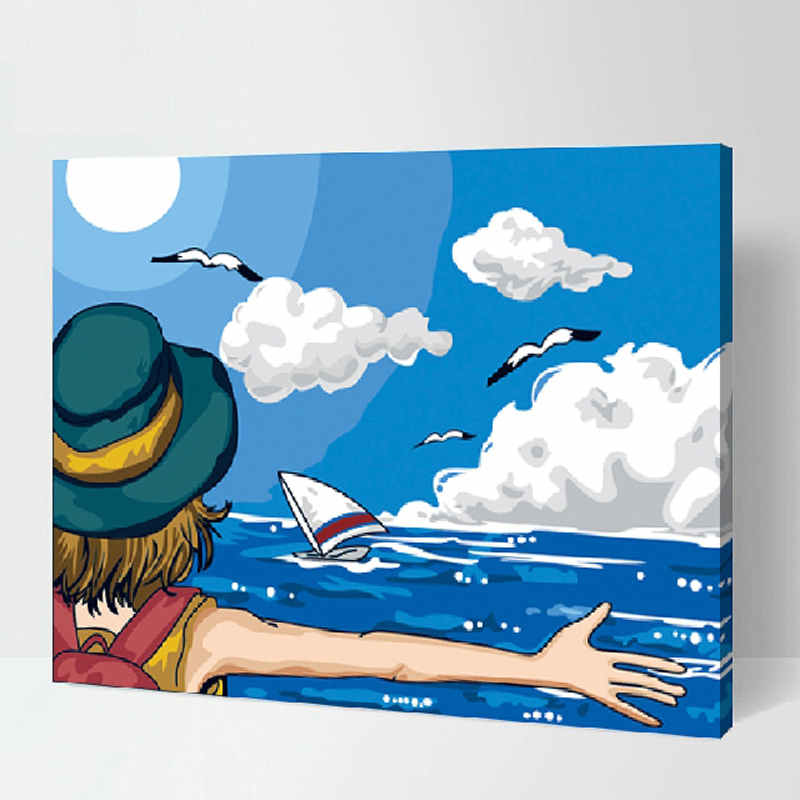 Malen nach Zahlen für Erwachsene Kind am Meer