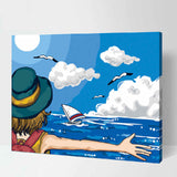 Malen nach Zahlen für Erwachsene Kind am Meer