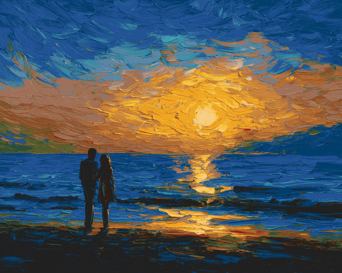 Paint by Numbers for Adults Couple on the Beach