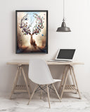 Malen nach Zahlen bunter hirschkopf abstrakt