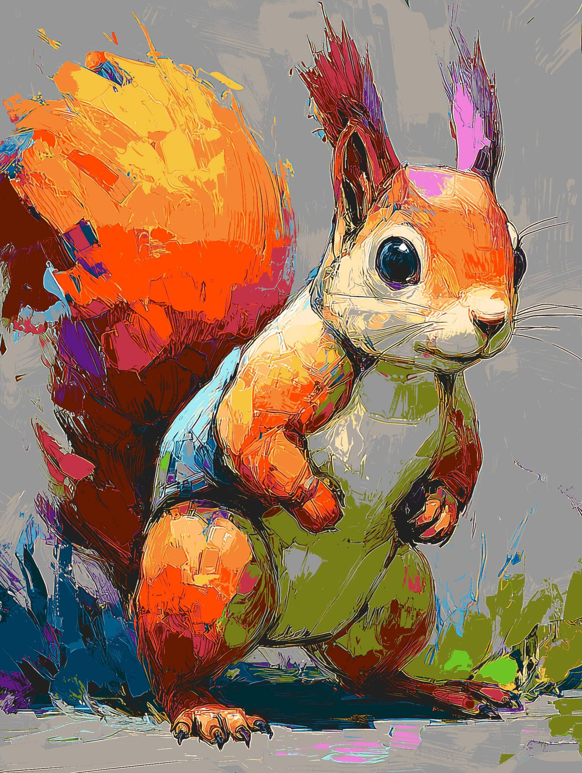Painting by Numbers for Kids Squirrel