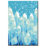 Malen nach Zahlen Wald Sterne Vögel